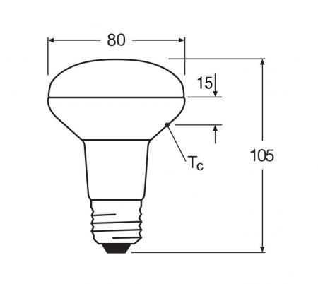 Ledvance E27 R80 Reflektorlampe 36° 4,8W wie 60W Strahler mit warmweißem Licht 2700K