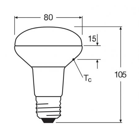 Ledvance E27 R80 Reflektorlampe 36° 8,5W wie 100W Strahler mit warmweißem Licht 2700K