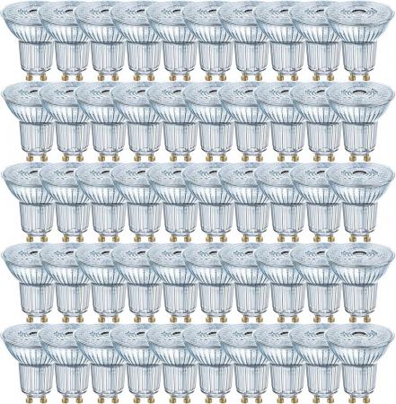 50er Sparset Ledvance GU10 PAR16 LED Spot 36° 6,9 wie 80W 2700K warmweißes Licht - XXXL-Sparpack