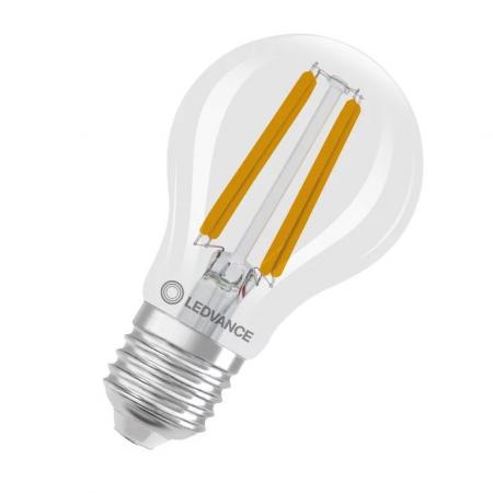 Ledvance E27 Besonders effiziente LED Lampe Classic klar 3,8W wie 60W 3000K warmweißes Licht