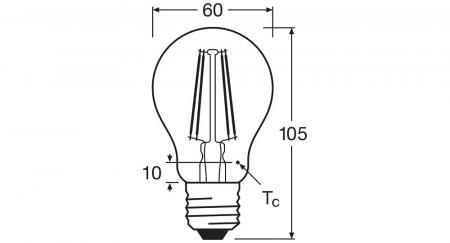 Ledvance E27 CLASSIC Filament LED Lampe A75 klar 7,5W wie 75W 3000K warmweiß