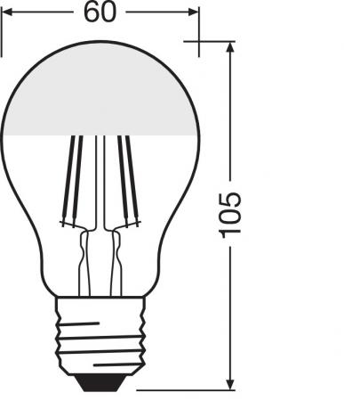 Ledvance E27 LED Kopfspiegellampe Silber 6,5W wie 50W 2700K warmweiß
