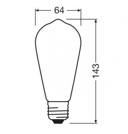 Ledvance E27 LED Lampe Classic Edison 55 in Kolbenform matt 5,4W wie 55W 2700K warmweißes Licht