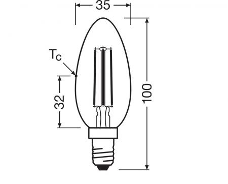 Ledvance E14 LED Kerzenlampe Classic dimmbar matt 4,2W wie 40W 2700K warmweißes Licht hohe Farbwiedergabe CRI97