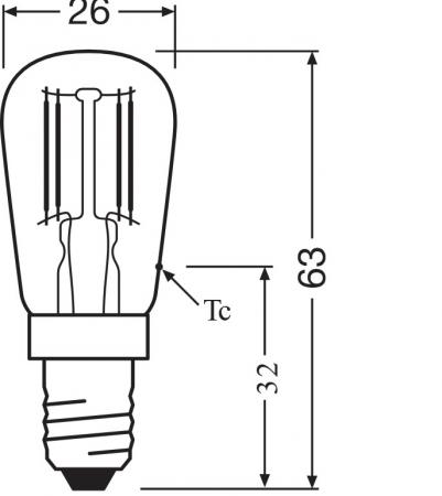 Ledvance E14 Special T26 LED Lampe 2,8W wie 25W kaltweißes Licht 6500K - Licht für Kleine Designerleuchten, Haushaltskühlschränke, Nähmaschinen
