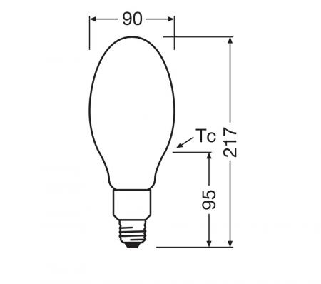 Ledvance E27 HQL LED FIL Straßenlampe 5400lm 38W wie 125W 827 2700K IP65