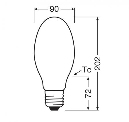Ledvance E40 HQL LED FIL Straßenlampe 5400lm 38W wie 125W 827 2700K IP65