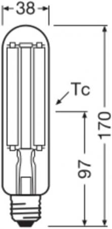 Ledvance E27 LED FIL Straßenlampe 3600lm 21W wie 50W 2700K IP65 727