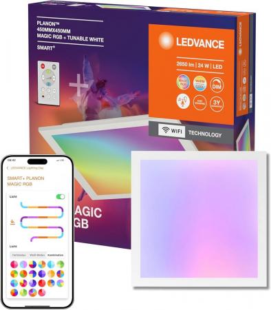 LEDVANCE SMART+ WiFi Planon Magic RGBW 45x45cm weiß Steuerung via App oder Fernbedienung