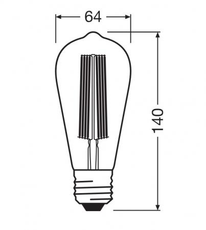 Osram LED VINTAGE E27 Glühlampe Edison Filament dimmbar 8,8W wie 60W extra warmweißes gemütliches Licht