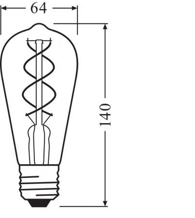 Osram E27 LED VINTAGE Spiral LED Glühlampe Filament Kolbenform extra warmweiß 4W wie 28W
