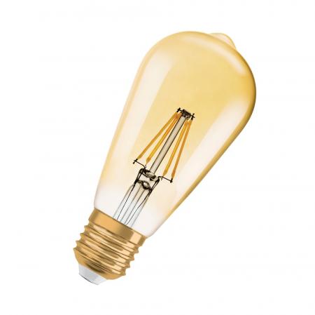 Osram E27 VINTAGE LED-Glühbirne in Kolbenform Gold-Filament 4W wie 35W extra warmweiß