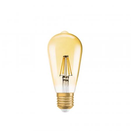 Osram E27 VINTAGE LED-Glühbirne in Kolbenform Gold-Filament 4W wie 35W extra warmweiß