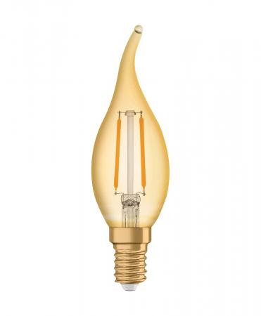 OSRAM LED E14 VINTAGE Windstoßlicht GOLD 2,5W wie 21W extra warmweißes Licht