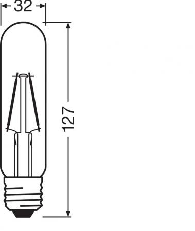 Osram E27 LED VINTAGE 1906 Tubular 20 Filament LED Lampe in Kolbenform Retro-Look 2.5W wie 20W extra warmweißes Licht