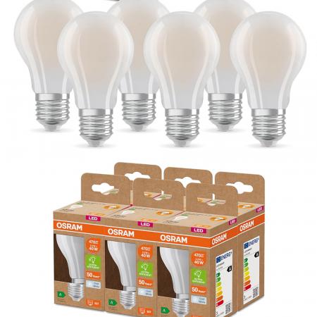 6er OSRAM E27 besonders effiziente LED Lampe 2,2W wie 40W 4000K neutralweißes Licht - beste Energie Effizienz Klasse