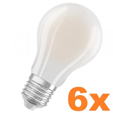 6er Sparset OSRAM E27 besonders effiziente LED Lampe 5W wie 75W 4000K neutralweißes Licht matt - beste Energie Effizienz Klasse