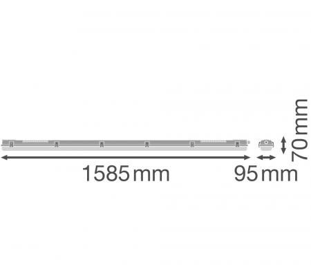 150cm  LEDVANCE DAMP PROOF HOUSING GEN 3 1500 P 2XLAMP Leergehäuse für 150cm 2 Röhren IP65