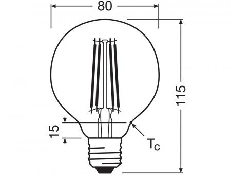 2er Pack OSRAM E27 Lampe Vintage 1906 LED Globe 80 DIMMABLE 7,2W 2400K Gold