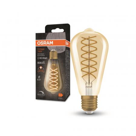 OSRAM E27 LED VINTAGE Glühlampe EDISON GOLD dimmbar 8,8W wie 60W extra warmweißes gemütliches Licht
