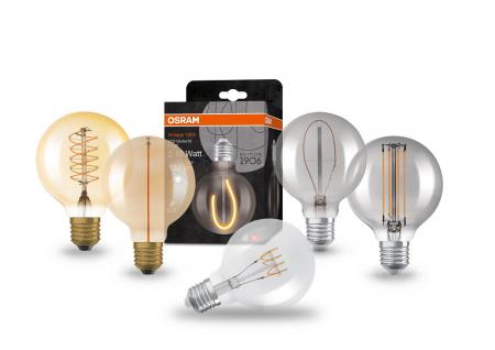 OSRAM E27 Lampe Vintage 1906 LED Classic Slim Filament Globe DIMMABLE 4,9W 2200K 95mm Gold
