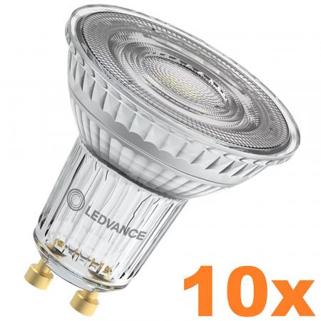 10er Sparpack Ledvance GU10 PAR16 Reflektor 36° 7W wie 80W dimmbarer neutralweißer Strahler 4000K 90Ra mit hoher Farbwiedergabe