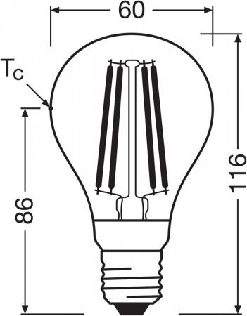 OSRAM E27 LED Lampe Star Classic A 60 Filament Motion & Daylight sensor 7.3W wie 40W 2700K warmweißes Licht