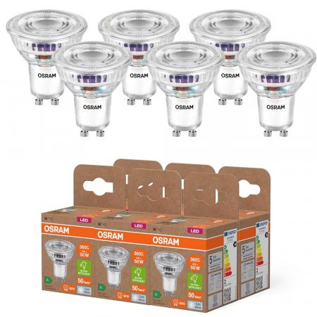 6-Pack  Osram GU10 PAR16 LED Strahler STAR besonders effizient 36° 2W wie 50W 4000K neutralweißes Licht - Sehr gute Energieeffizienz