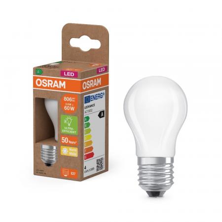 6er Sparpack OSRAM E27 LED Lampe Classic matt 3,8W wie 60W warmweißes Licht 2700K - Energy efficiency class A