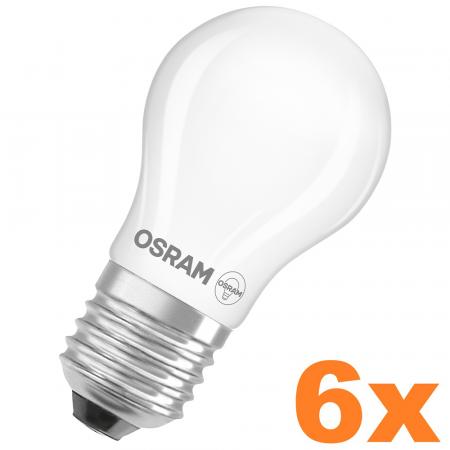 6er Sparpack OSRAM E27 LED Lampe Classic matt 3,8W wie 60W warmweißes Licht 2700K - Energy efficiency class A