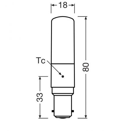 Ledvance B15d  LED Special T SLIM schlanke LED Lampe 2700K warmweiß 6,5W wie 60W