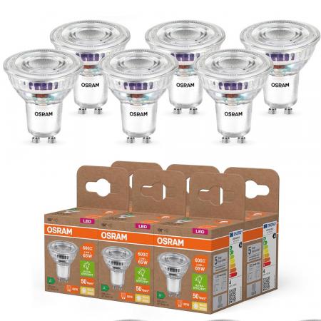 6er Pack Osram GU10 PAR16 LED Strahler STAR besonders effizient 100° 3,3W wie 65W 2700K warmweißes Licht - Sehr gute Energieeffizienz