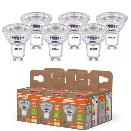 6er Set Osram GU10 PAR16 LED Strahler STAR besonders effizient 100° 4,7W wie 90W 2700K warmweißes Licht - Sehr gute Energieeffizienz  breiter Winkel