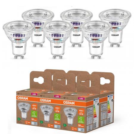 6er Set OSRAM GU10 LED Strahler besonders effizient 100 ° 2,5W wie 50W 4000K neutralweißes Licht