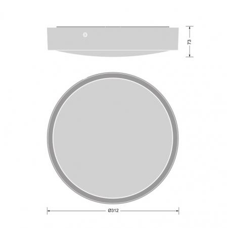 LEDVANCE LED Decken- und Wandleuchte BULKHEAD ROUND -  BLKH RD 300 P 17W ML 83040 weiß IP65