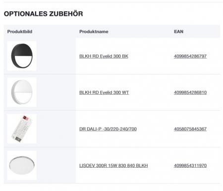 LEDVANCE LED Decken- und Wandleuchte BULKHEAD ROUND DALI -   BLKH RD DA 300 P 15.5W 830 weiß IP65