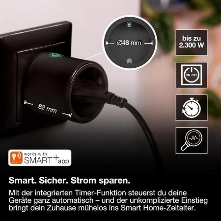 LEDVANCE SMART+ Indoor Plug, Smarte Steckdose mit Matter over WiFi,zur Einbindung konventioneller Geräte ins Smart Home, kompatibel mit Alexa, Google & Apple