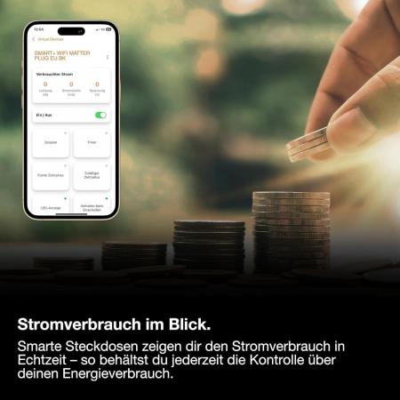 LEDVANCE SMART+ Indoor Plug, Smarte Steckdose mit Matter over WiFi,zur Einbindung konventioneller Geräte ins Smart Home, kompatibel mit Alexa, Google & Apple