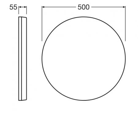 Ledvance LED Wand- und Deckenleuchte Surface  LISOEV 500 R 27W 830 840 SF FLAT