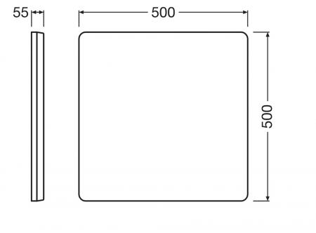 Ledvance LED Wand- und Deckenleuchte Surface LISOEV 500 SQ 27W 830 840 SF FLAT