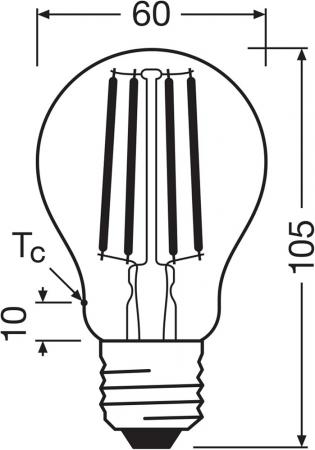 3er Set OSRAM E27 LED Lampe Classic klar 3,8W wie 60W warmweißes Licht 2700K - Energy efficiency class A - besonders effizient