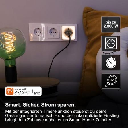 OSRAM SMART+ WIFI Steckdose mit Nachtlicht IP20-Schutz - für Integration von Geräten ins Smart Home und Sicherheit