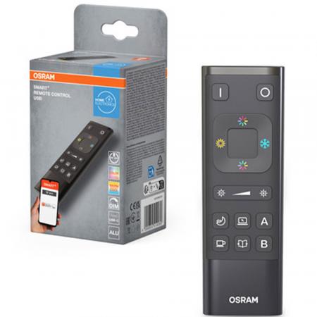 OSRAM SMART+ WIFI Fernbedienung, aufladbar mit USB-C in Schwarz zur intelligenten Steuerung Automatisierung von Smart-Home-Systemen
