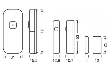 OSRAM SMART+ Sensor zur Erkennung offener Türen und Fenster mit WiFi-Technologie IP20 weiß