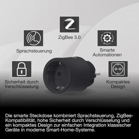 OSRAM SMART+ Zigbee Steckdose für Innen in schwarz