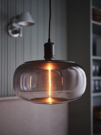 OSRAM VINTAGE 1906 4099854419416 BOBBIN Ø 10 cm schwarz - Schlichte Pendelleuchte mit stoffummanteltem Kabel und E27 Fassung ohne Leuchtmittel