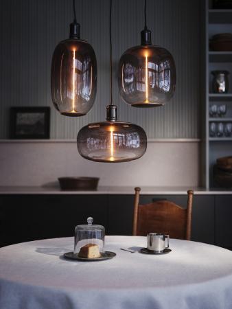 OSRAM VINTAGE 1906 4099854419416 BOBBIN Ø 10 cm schwarz - Schlichte Pendelleuchte mit stoffummanteltem Kabel und E27 Fassung ohne Leuchtmittel