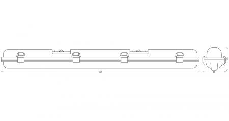 60cm OSRAM SUBMARINE LED SENSOR Feuchtraumleuchte 1X8W neutralweißes Licht