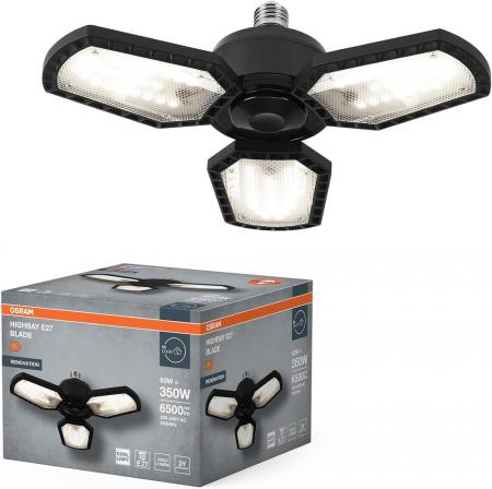 OSRAM LED Hallenleuchte Highbay Blade E27 60W 840 E27 Black