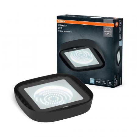 OSRAM Highbay Ufo Deckenleuchte LED Hallenleuchte Highbay 80W 865 IP65 Black
